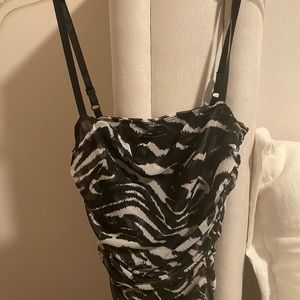 Black print bodysuit